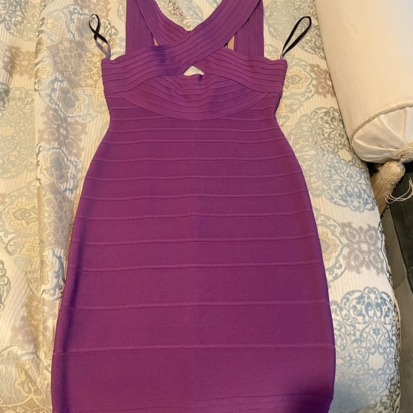 Herve Leger bandage light purple bodycon dress - Picture 5 of 11